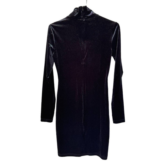 Pam & Gela Velvet Cut Out Iridescent Mini Dress Black Size small - Picture 8 of 11